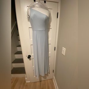 AMSALE - Bethany Bridesmaids Dress - N410F - Fluid Crepe - Ice - size 8